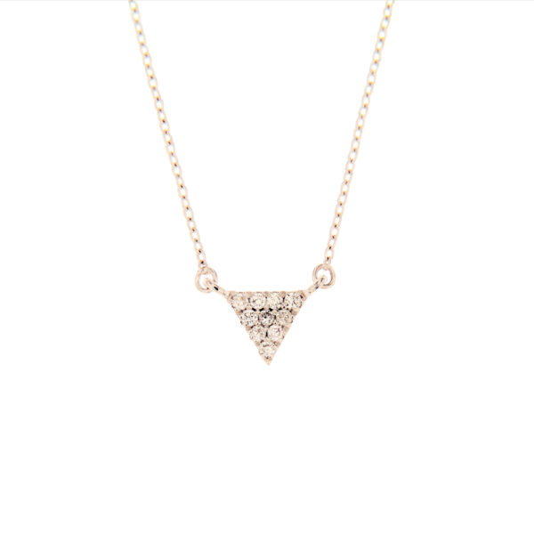NECKLACE WITH TRIANGLE IN GOLD AND DIAMONDS