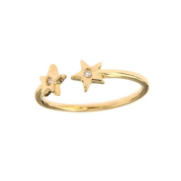 RING IN GOLD WITH STARS AND DIAMONDS