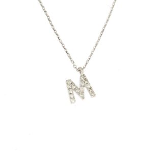 NECKLACE WITH INITIAL IN GOLD AND DIAMOND CT0,06