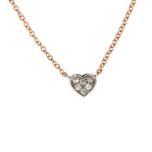 NECKLACE IN GOLD WITH HEART OF DIAMONDS
