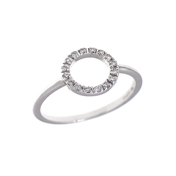 RING IN 18KT GOLD WITH CIRCLE OF DIAMONDS
