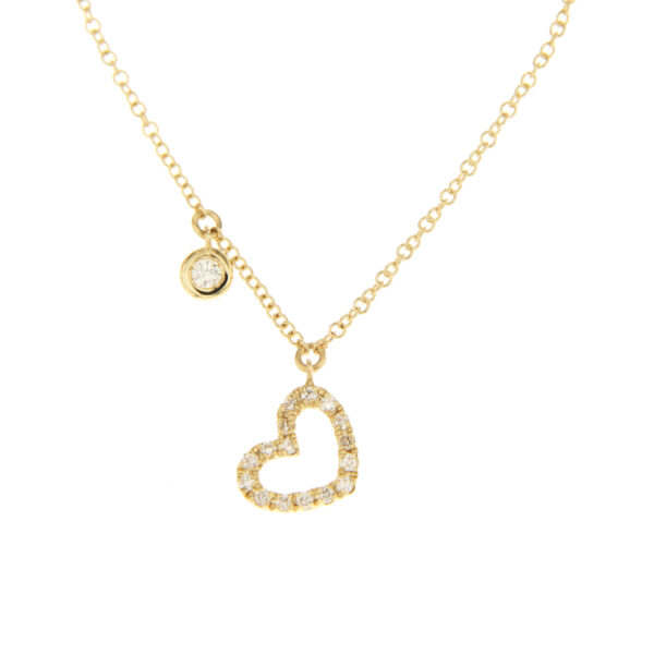Collana in oro 18kt con cuore di Diamanti piccolo - Grando gioielli