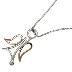 NECKLACE IN 18KT GOLD AND DIAMOND CT0,01