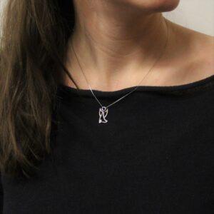 ANGEL NECKLACE IN 18KT GOLD AND DIAMOND CT0,01