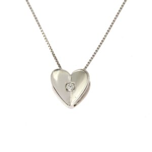 NECKLACE WITH HEART IN 18KT GOLD AND DIAMOND