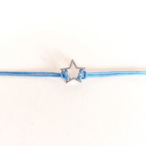 Bracciale stella con cordoncino azzurro chiaro