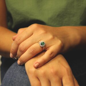 ring with emerald and diamonds