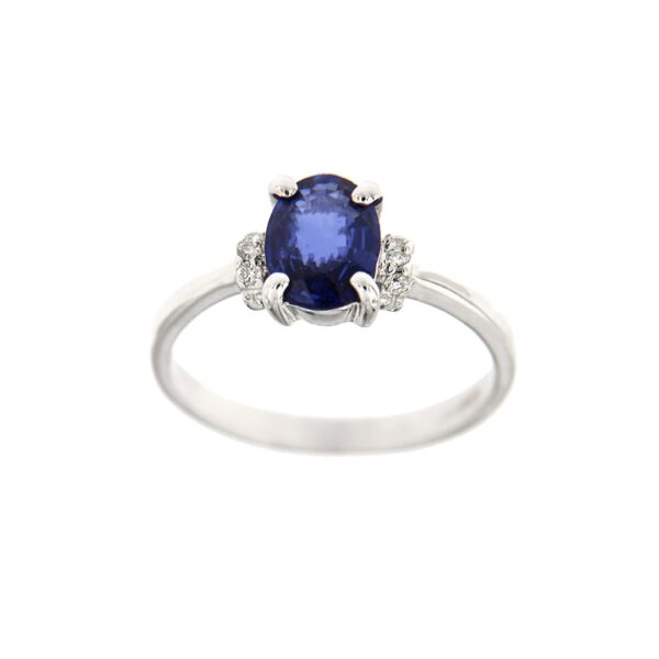 RING IN GOLD 18 KT WITH SAPPHIRE 1.30 AND DIAMONDS CT 0.05