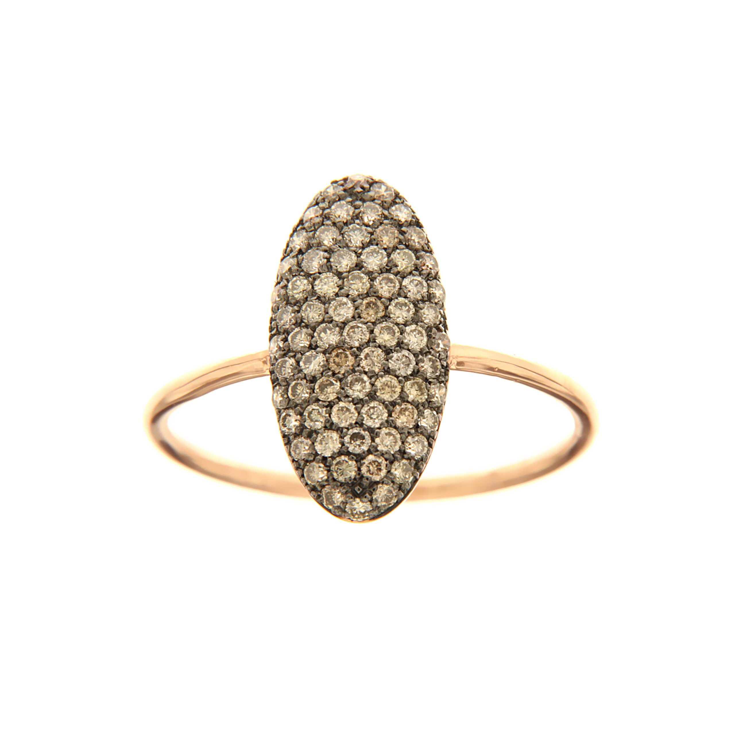 (image for) Anello con pavè ovale e diamanti brown ct.0,33